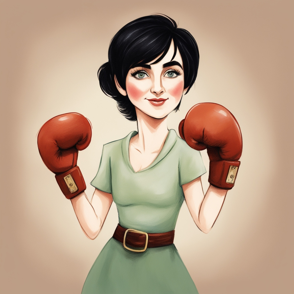Enya boxing children's illustration style
