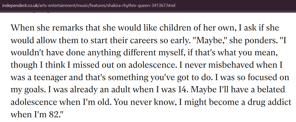 I mean same regarding not being much of a teenager during those years haha. I also had my solo singing debut to an audience at 14, but I didn't really follow that and go into the music industry. 😅