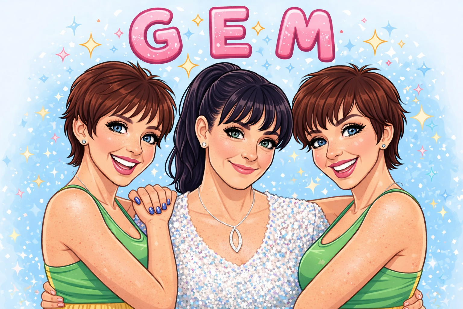 Enya with the Cheeky twins' recent ponytail hairstyle