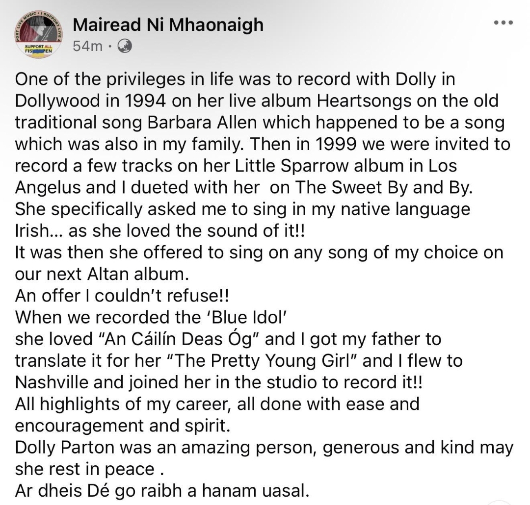 Mairéad is Enya's childhood neighbour 😊🎻