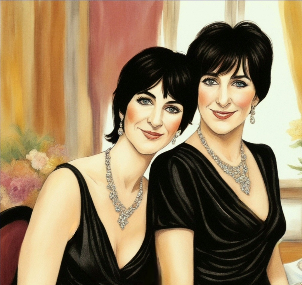 Ghislaine and Eithne illustration AI