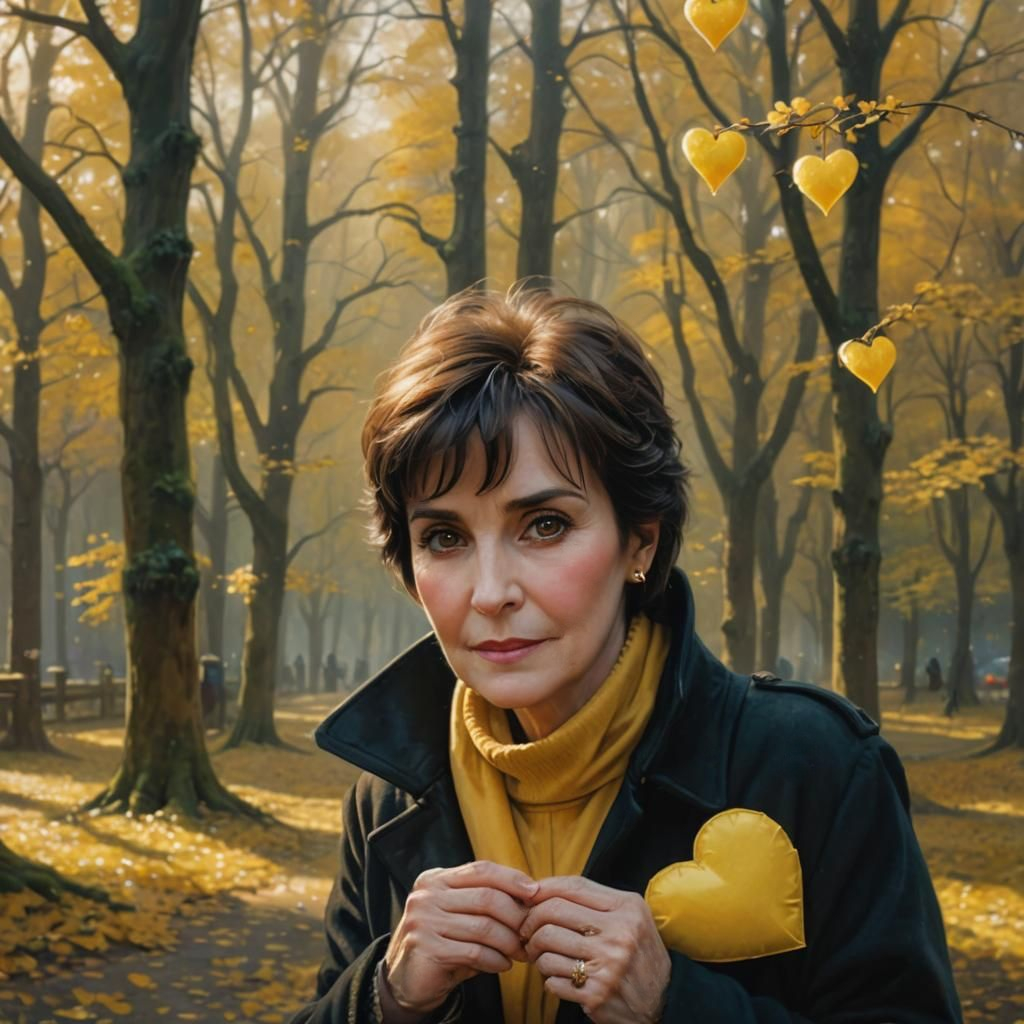 Enya and yellow hearts 'hello yellow' World Mental Health Day 2024 idea v3
