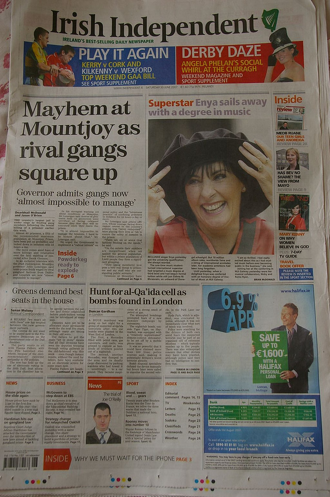 What a chaotic mix (but fun photo of Enya!) Found here https://www.flickr.com/photos/28571528@N02/3141807559/