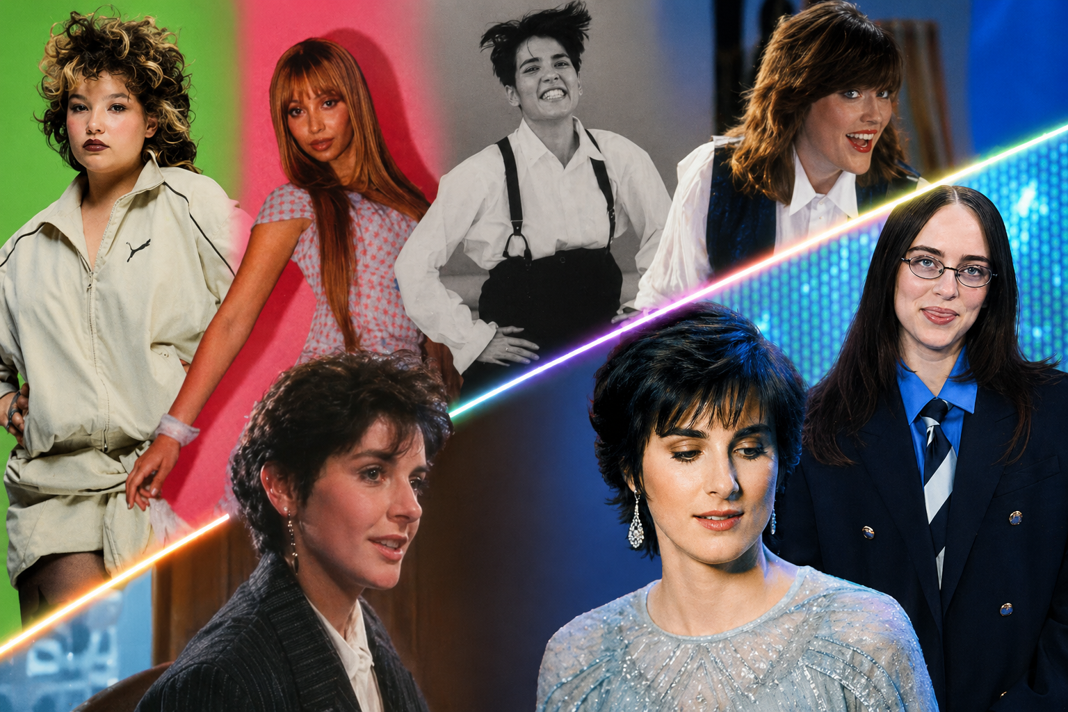 Clockwise l-r: Lola Young, PinkPantheress, Tanita Tikaram, Katrina Leskanich, Billie Eilish, some concept of Enya, and Enya in 1985 (all at ~24 years old:)