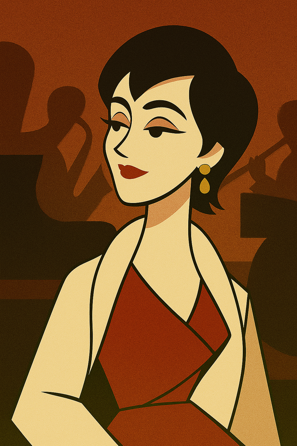 Enya stylish 60s cartoon character AI generated
