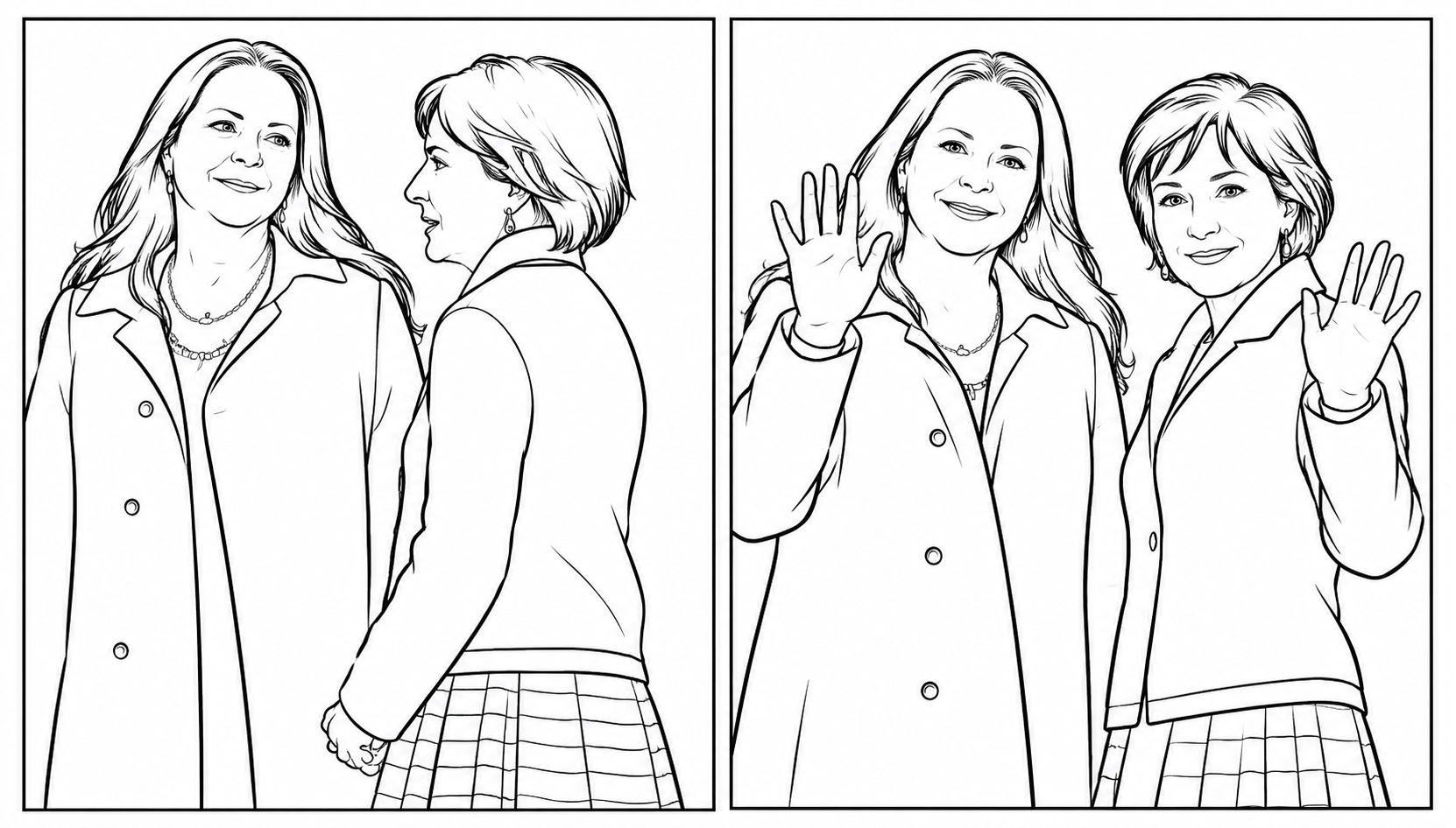 ♡ Outline art of Enya and her sister Olive