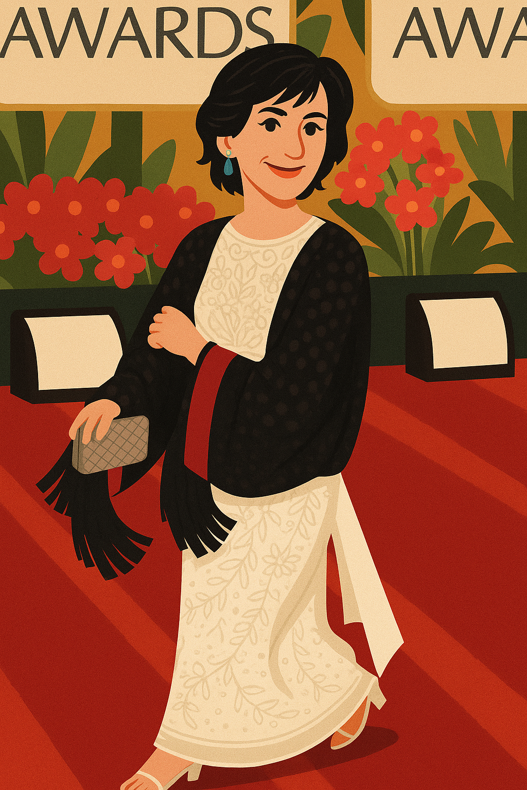 Enya Golden Globes 2002 (AI illustration)
