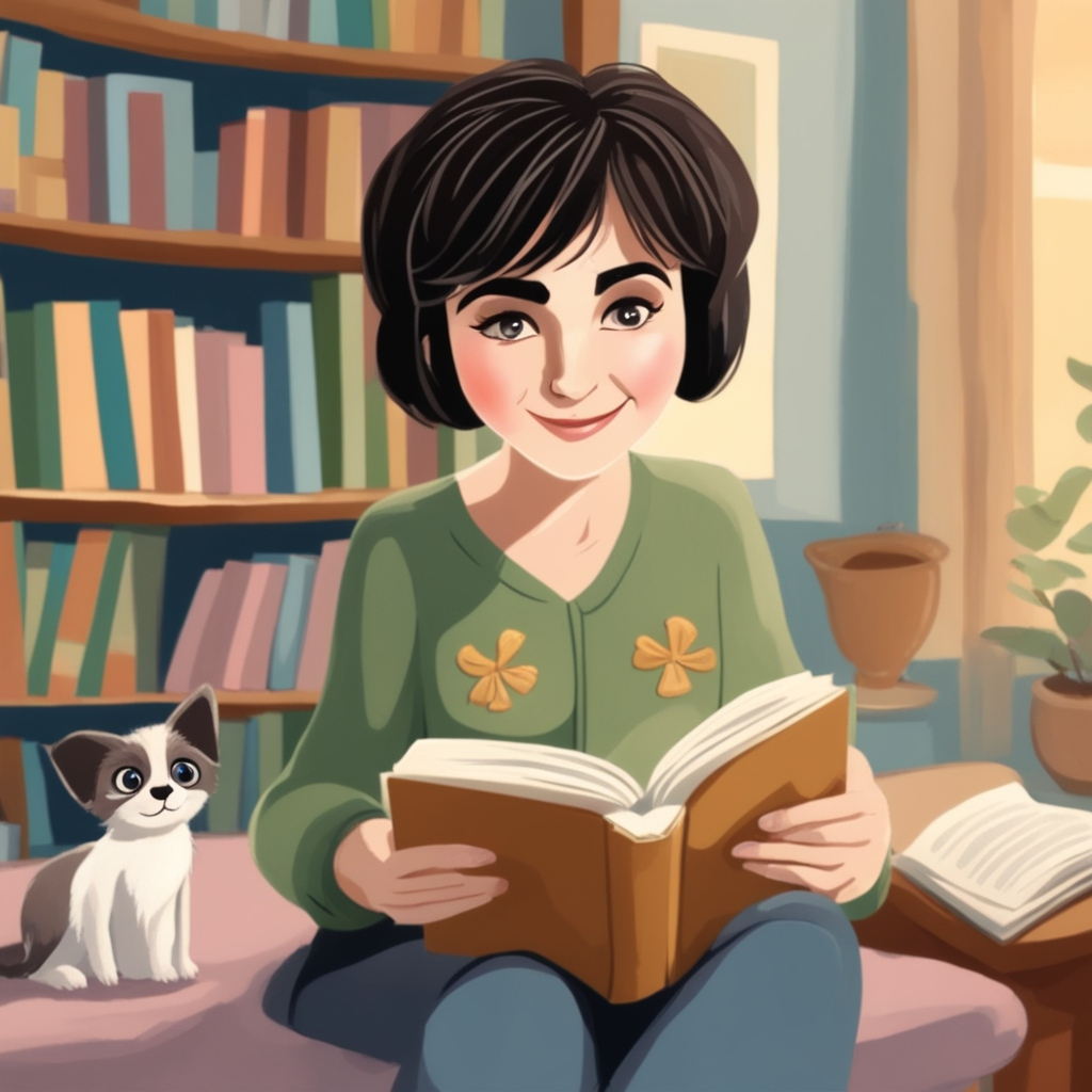 Enya reading books c for cat 😸