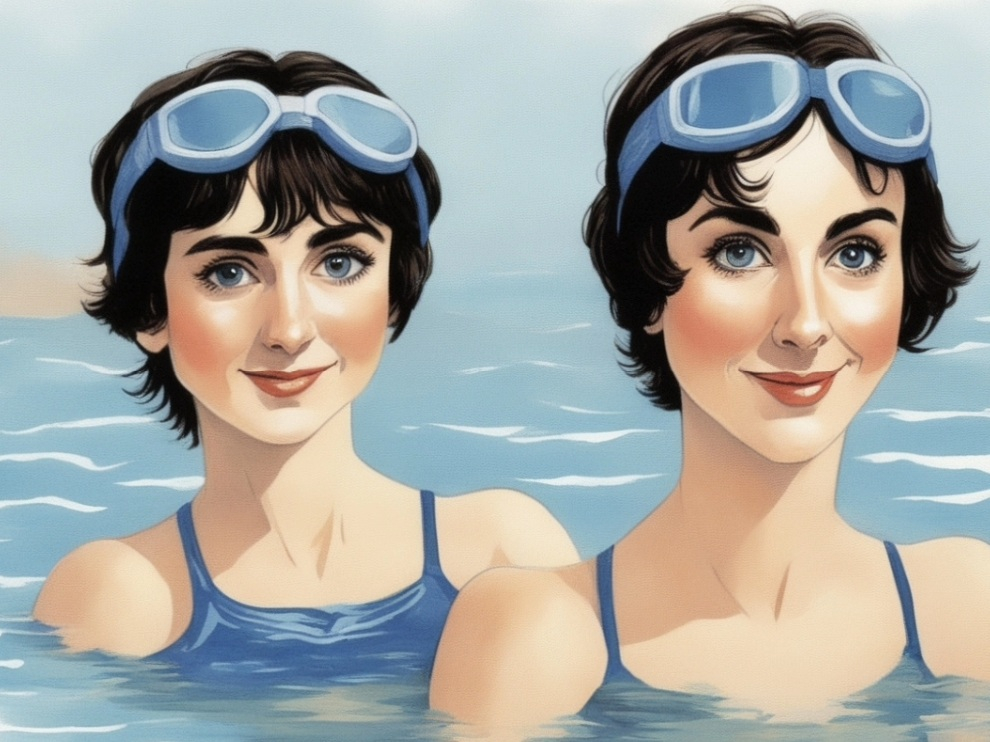 Enya 1980s swimming with friend.jpg