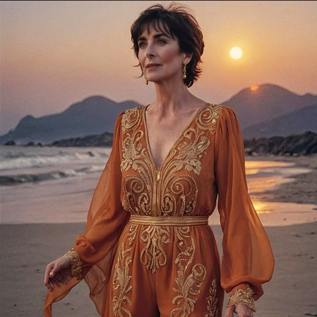 Enya-AI-2024-gold-orange-chiffon-playsuit-2.jpg