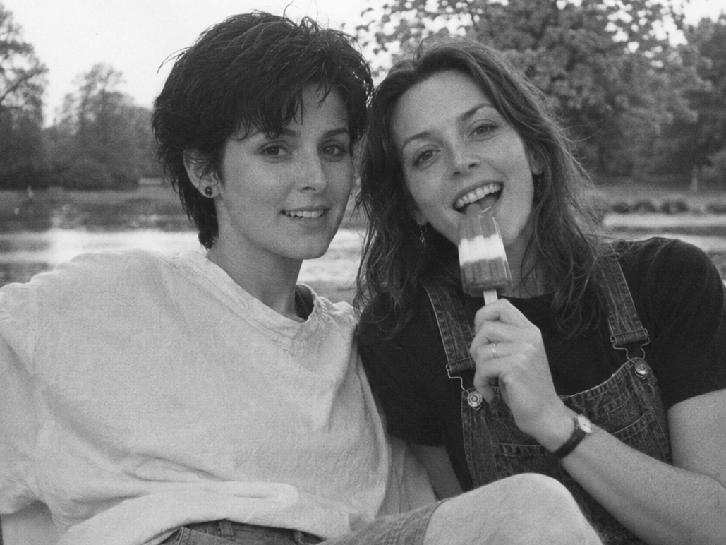 Enya and Olive fun pond photo 80s ♡