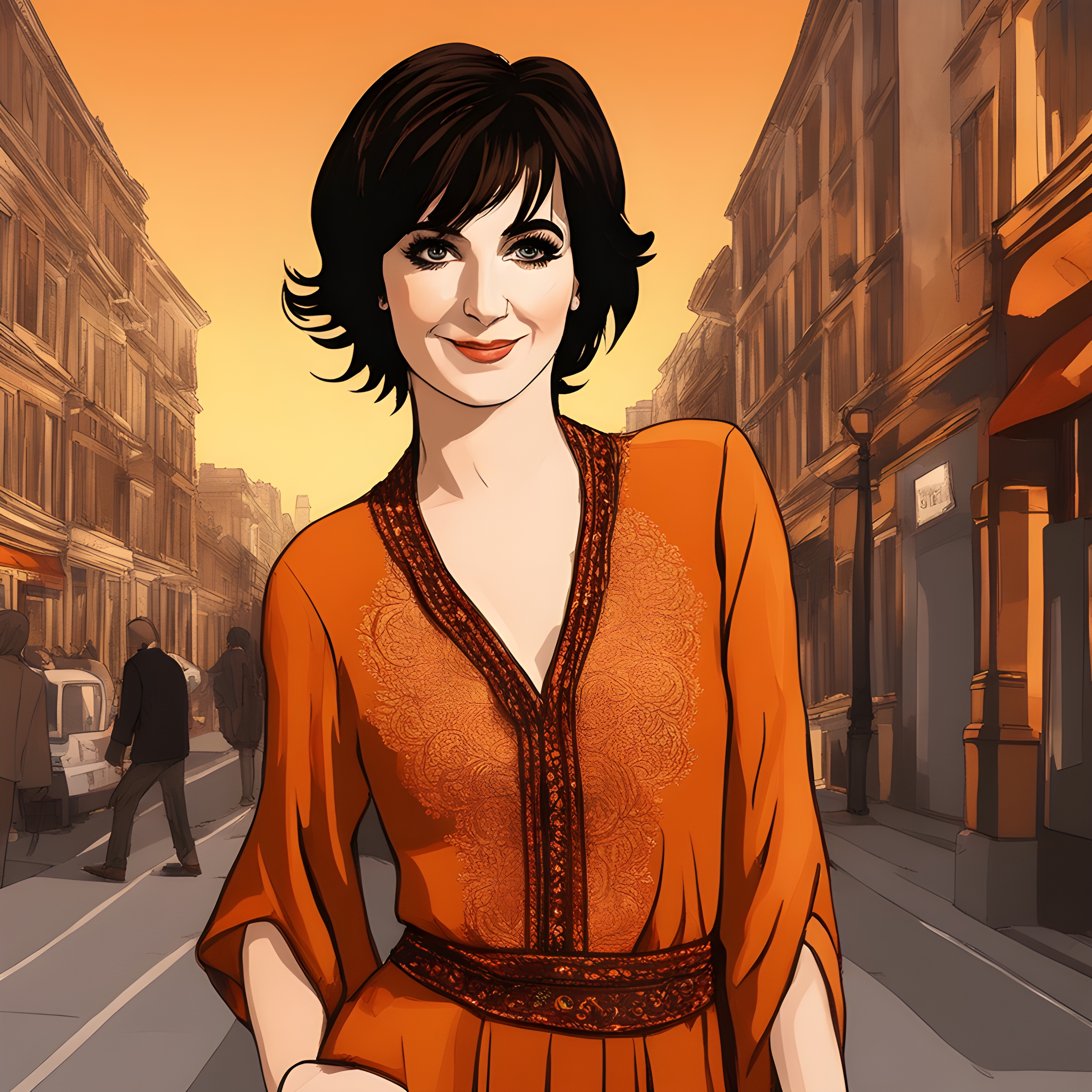 Enya orange dress urban .jpg