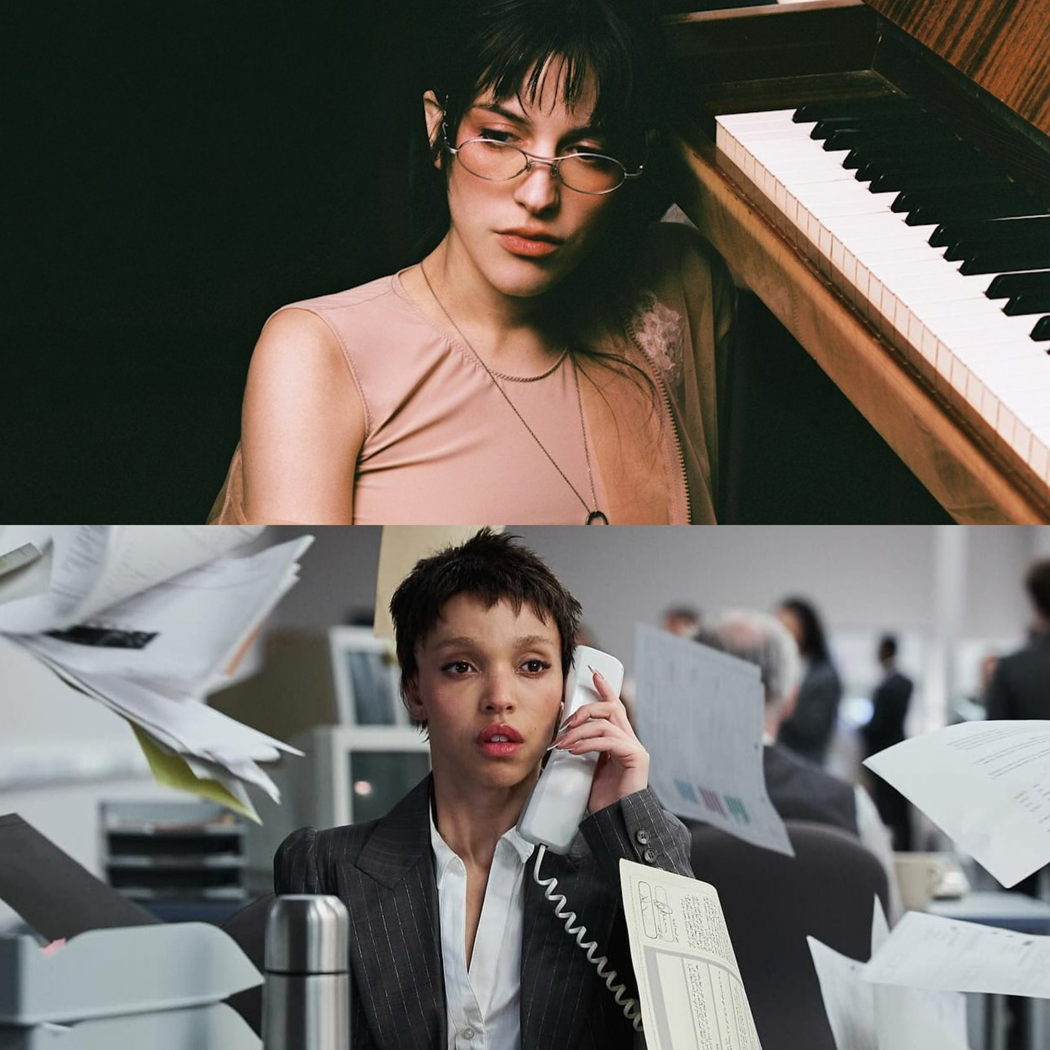 I like twigs' office look, and oklou there is a mix between Shepherd Moons Enya and early 80s with long hair...
