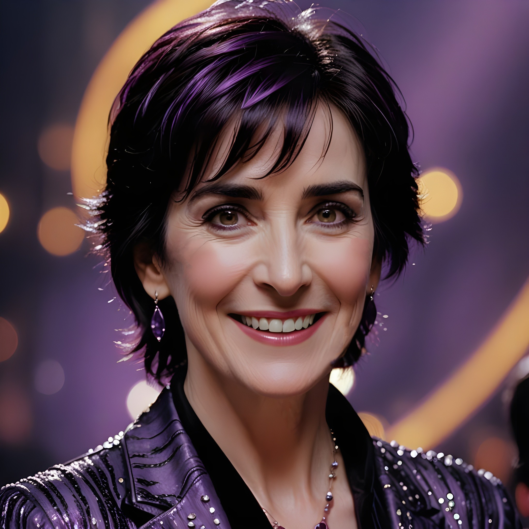 Enya with amethyst purple highlights interesante ♡