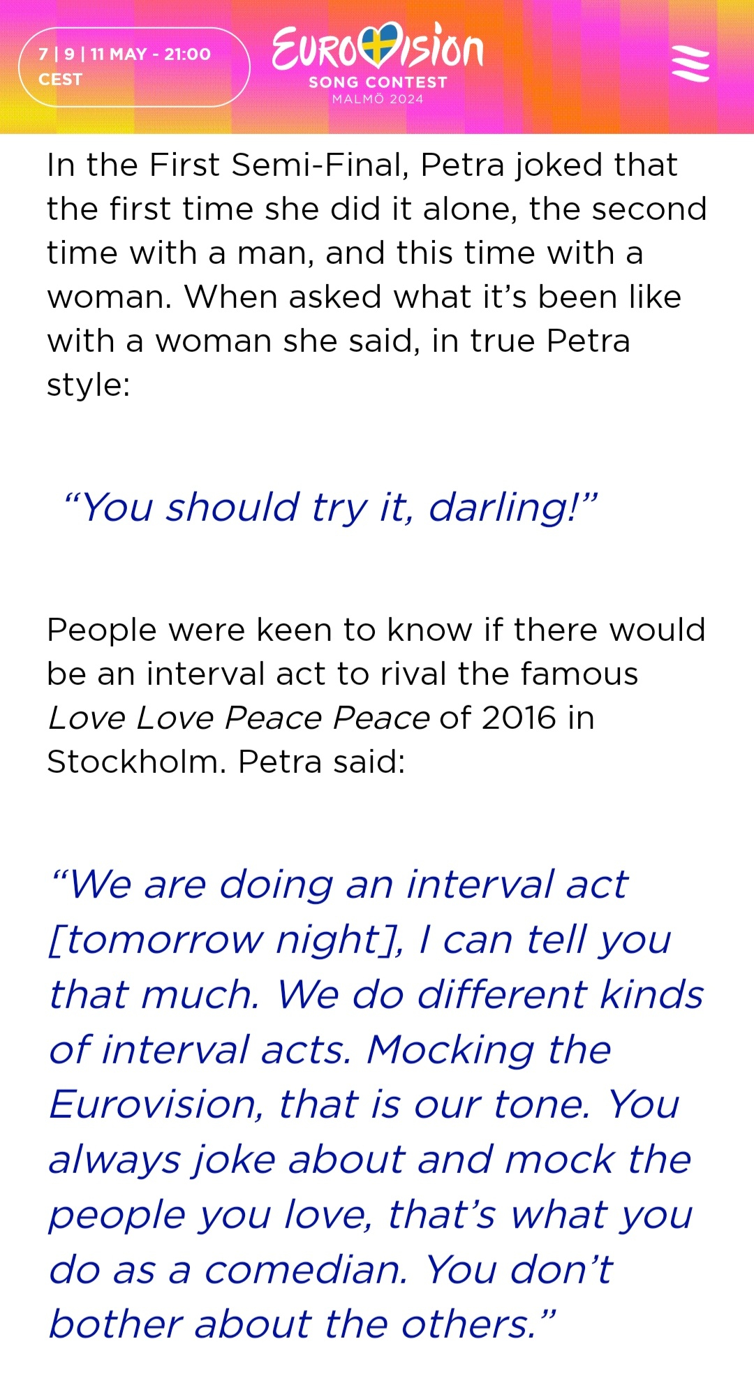 Petra Mede quotes.jpg