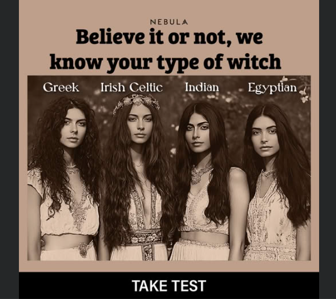 Different witches apparently - I like the Irish Celtic best, but I'm most likely the Indian (subcontinent) one