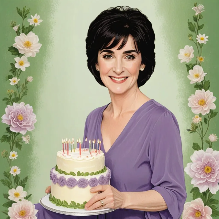 Enya floral birthday cake 2025 illustration 2