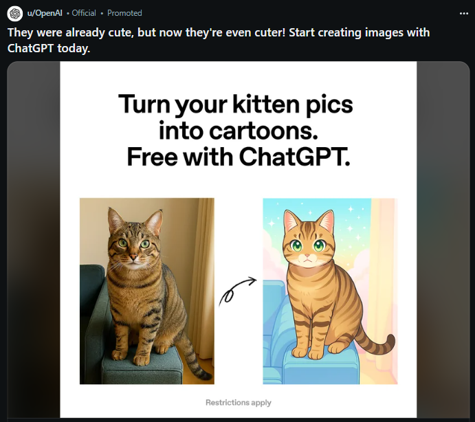 Reddit ad for ChatGPT