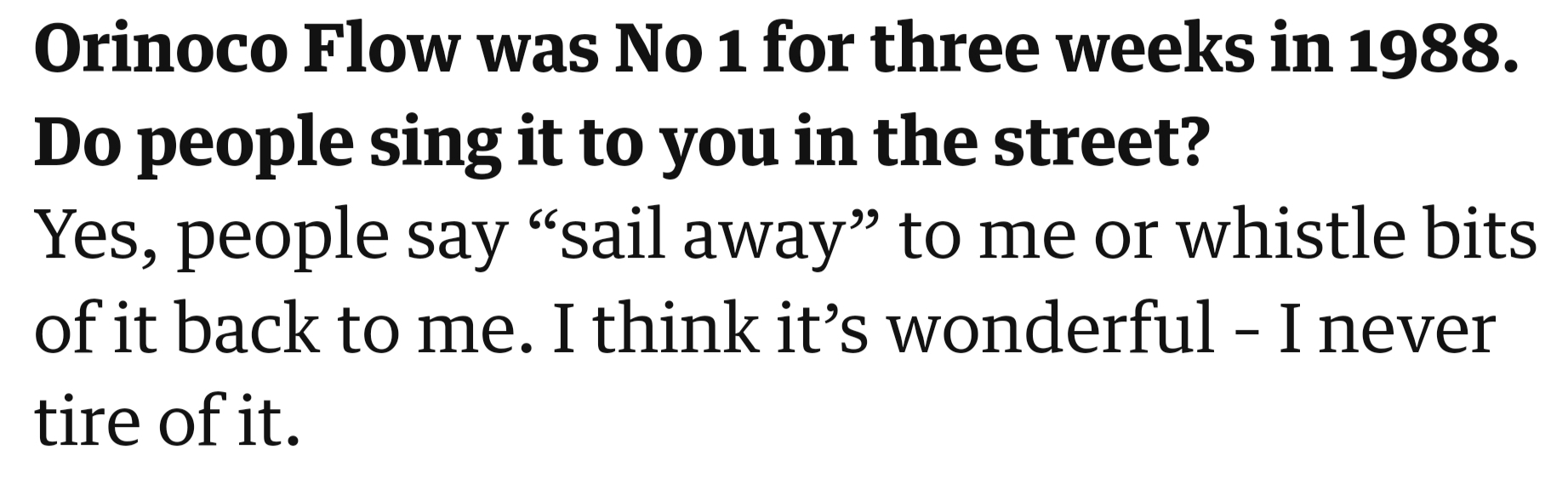 Enya Orinoco Flow people whistle sail away haha