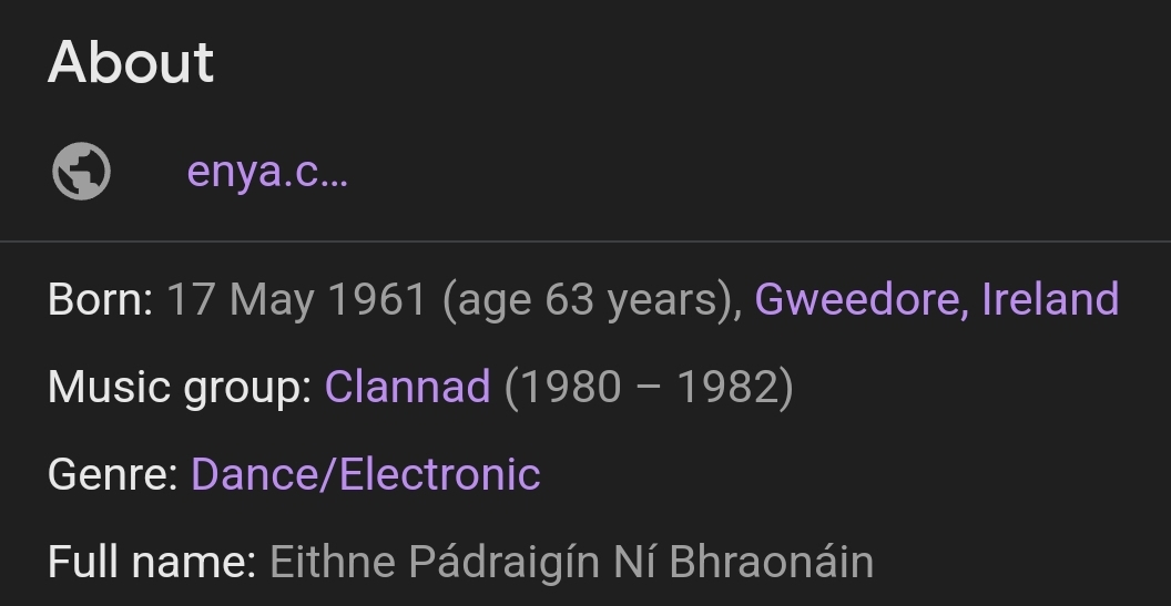 Enya is dance/electronic interesting