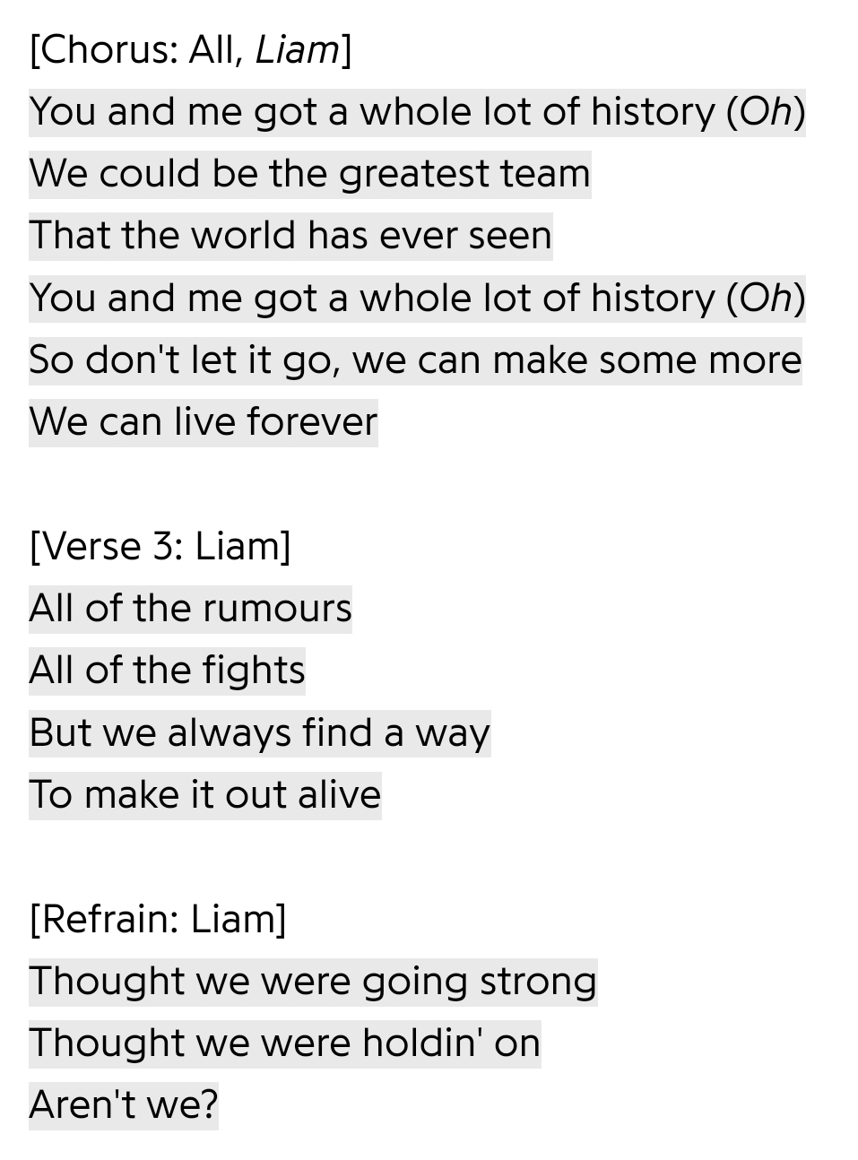 History 1D lyrics a song by them I kind of liked, RIP Liam