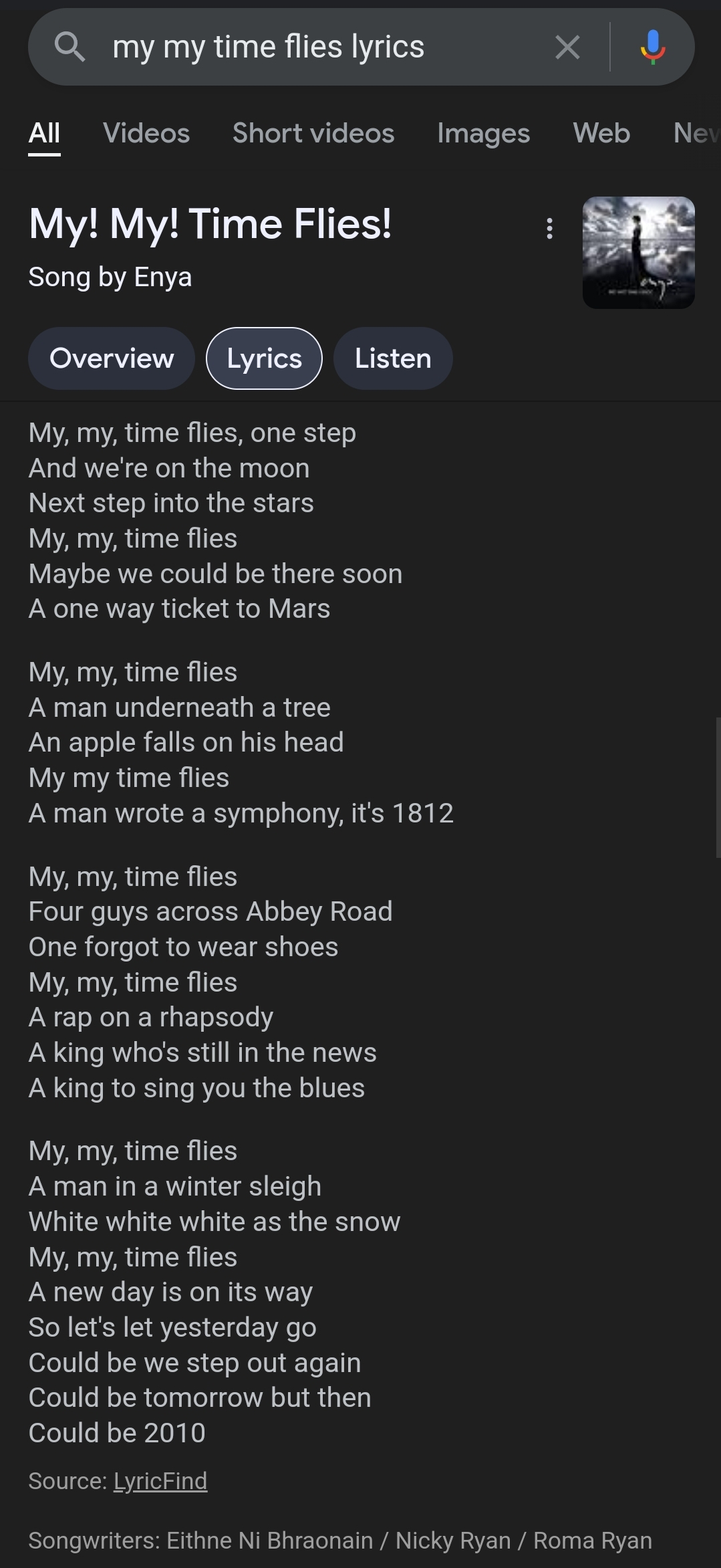 My My Time Flies lyrics haha