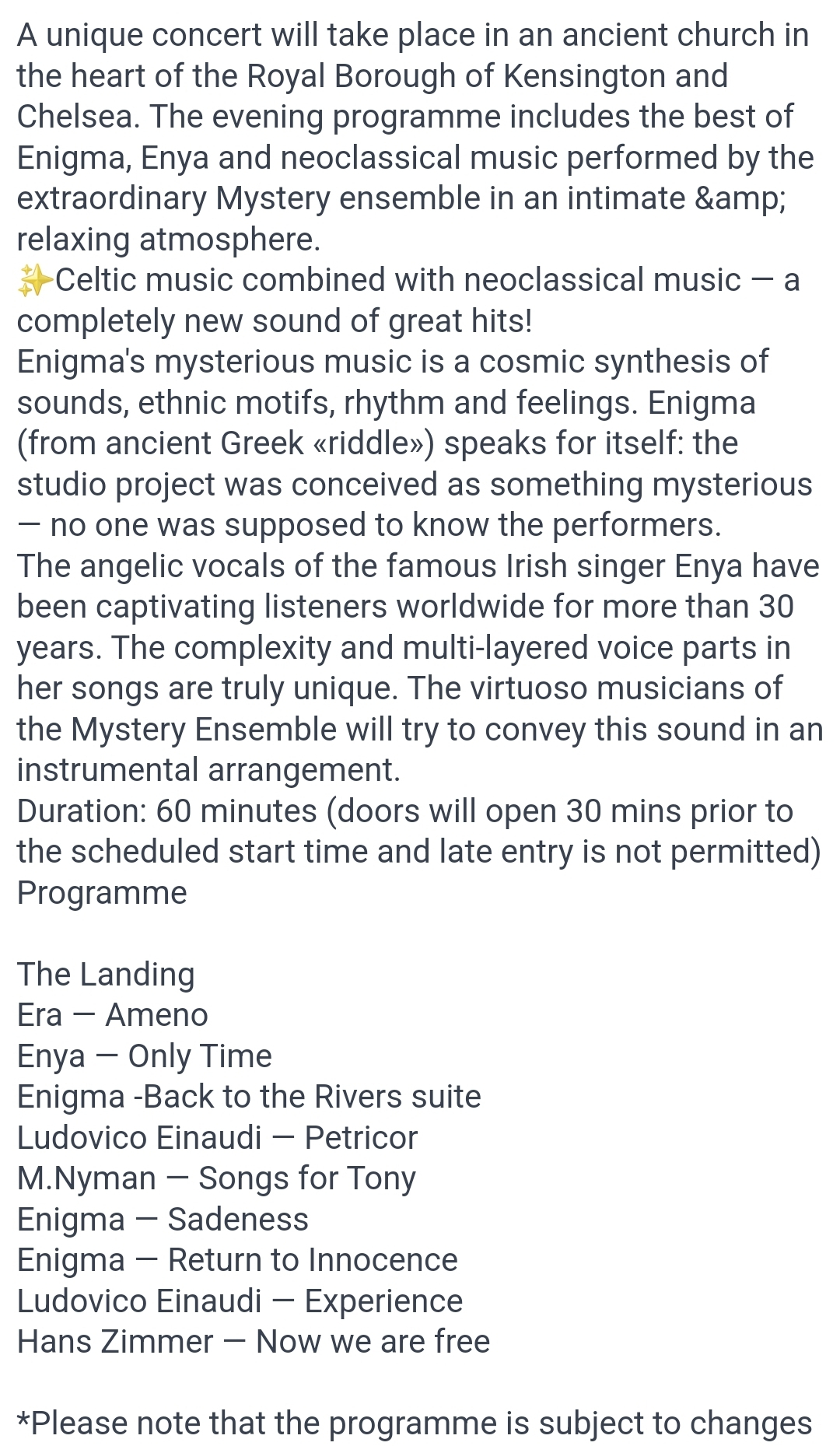 Info about some orchestra concert in February 2025