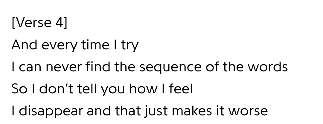 Most relatable lyrics in a new song for a long time for me 😌