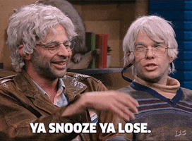 you snooze you lose comedy bang bang GIF by IFC