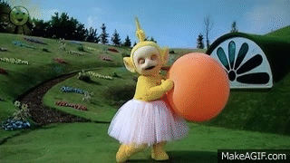 Teletubbies - Laa-laa Dances in a Tutu and Throws Her Ball High & Magic  Tree on Make a GIF